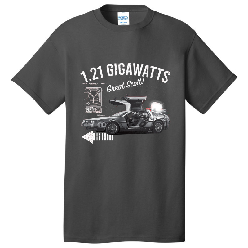 Back To The Future 1.21 Gigawatts Delorean Car Basic T-shirt by samplesend0 | Artistshot