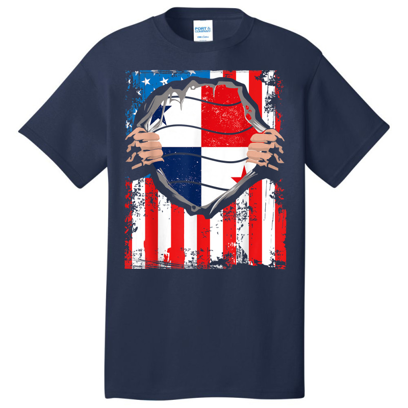 Panamanian American Grown Patriot Panama Flag From Usa T Shirt Basic T-shirt by benoirme | Artistshot