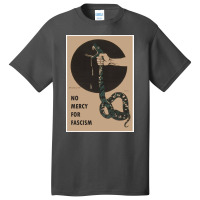 No Mercy For Fascism!   Vintage Wwii Poster Design Poster Basic T-shirt | Artistshot