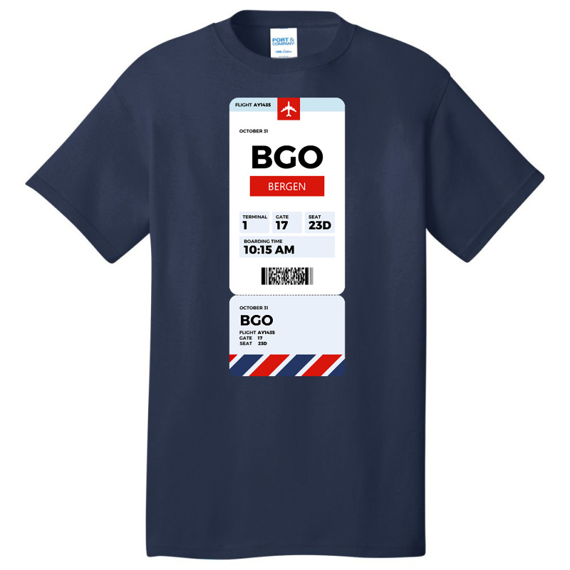 Bergen Boarding Pass Basic T-shirt | Artistshot