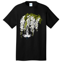 Paradise Flycatcher + White Wisteria Basic T-shirt | Artistshot