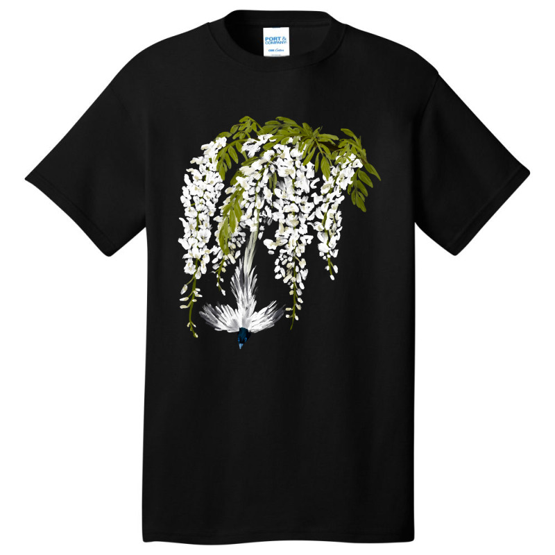 Paradise Flycatcher + White Wisteria Basic T-shirt | Artistshot