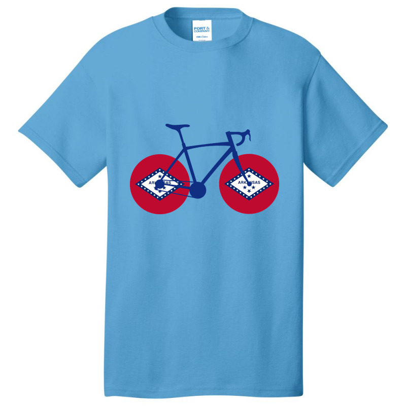 Arkansas Flag Cycling Basic T-shirt by definitelyoakland6 | Artistshot