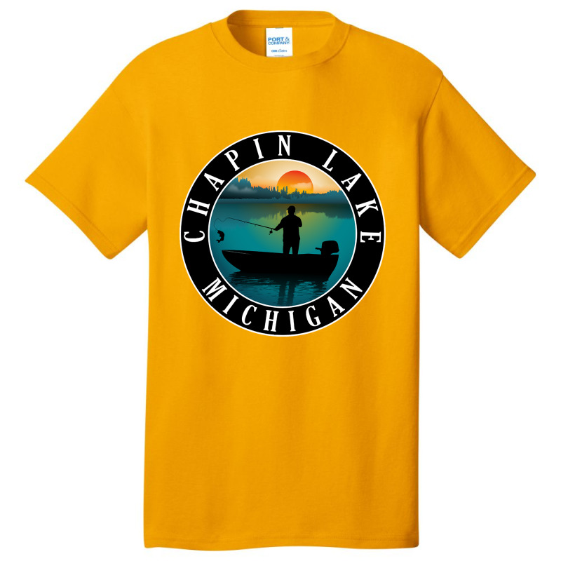 Chapin Lake Fishing Michigan Sunset Basic T-shirt by fencingderby989 | Artistshot