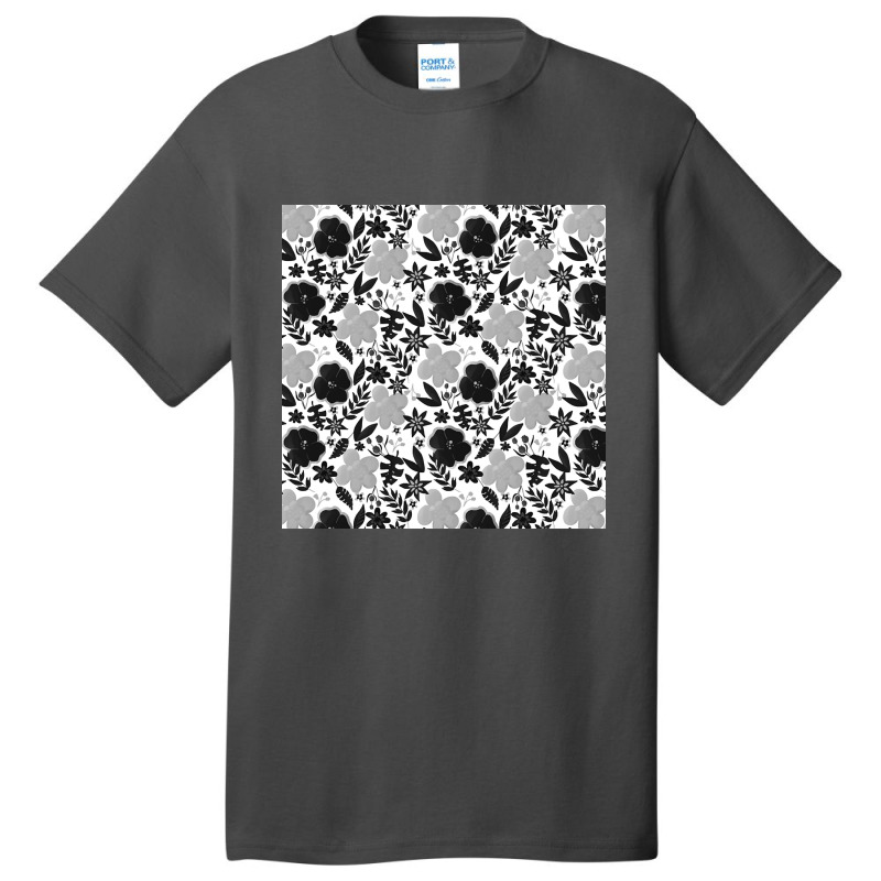 Black And White Sorbet Flowers Basic T-shirt | Artistshot