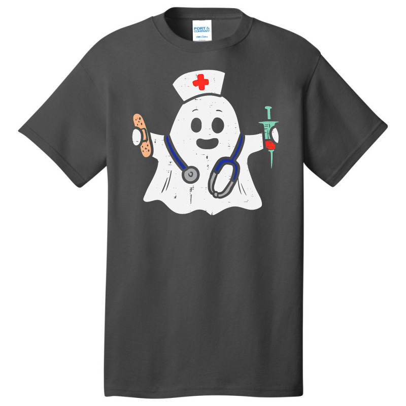 Nurse Ghost Scrub Halloween Costume For Nurses Women Rn Basic T-shirt by JohnNichols89123 | Artistshot