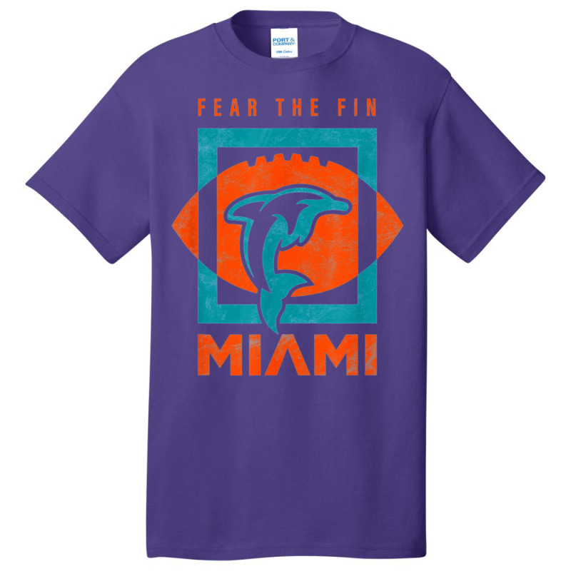 Cool Dolphin Fear The Fin Miami Football Fan Basic T-shirt | Artistshot