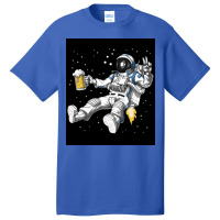 Astronaut Beer Party Poster Basic T-shirt | Artistshot