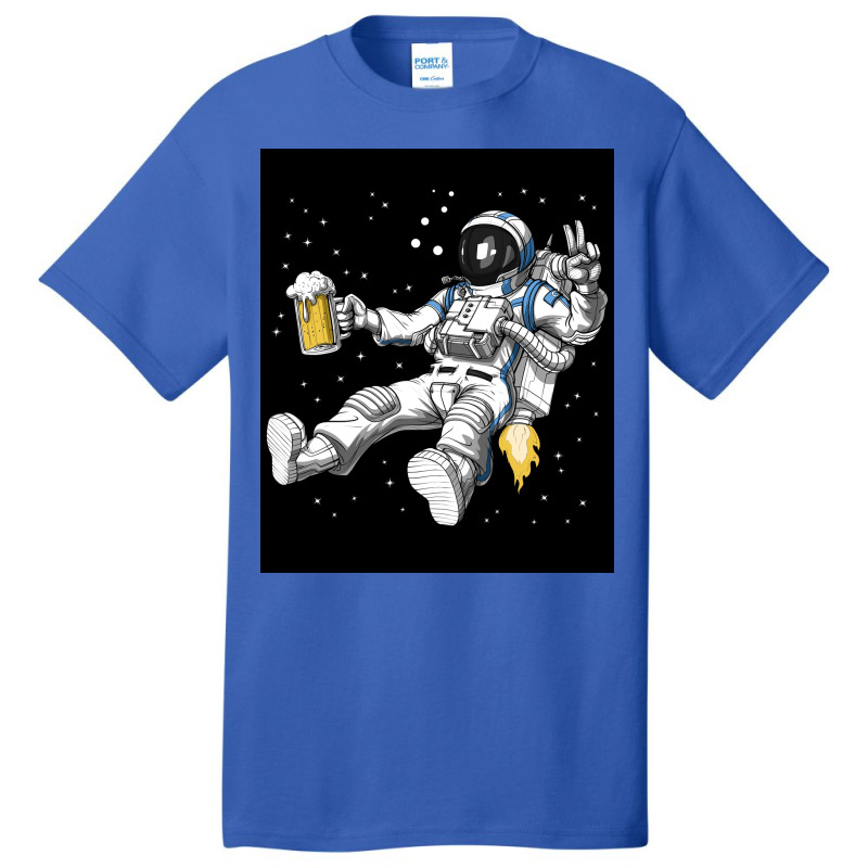 Astronaut Beer Party Poster Basic T-shirt | Artistshot