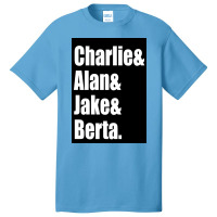 Two And A Half Men Cast Poster Basic T-shirt | Artistshot