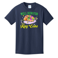 Will Run For King Cake Mardi Gras Parade Party T Shirt Basic Youth T-shirt | Artistshot