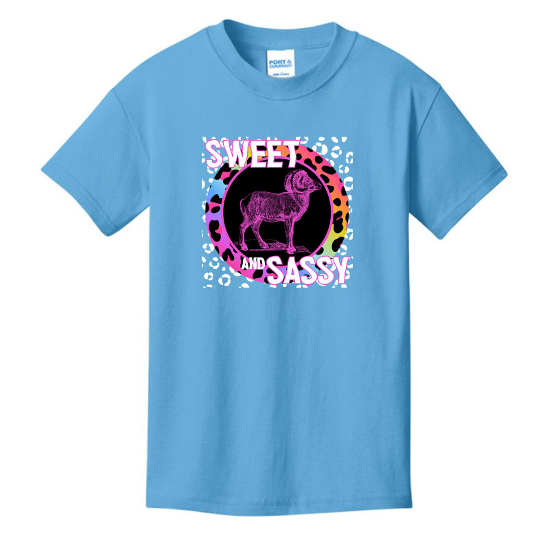 Bighorn Ram Sheep Sweet And Sassy Animal Rainbow Leopard Print Basic Youth T-shirt by jauntdemant049 | Artistshot