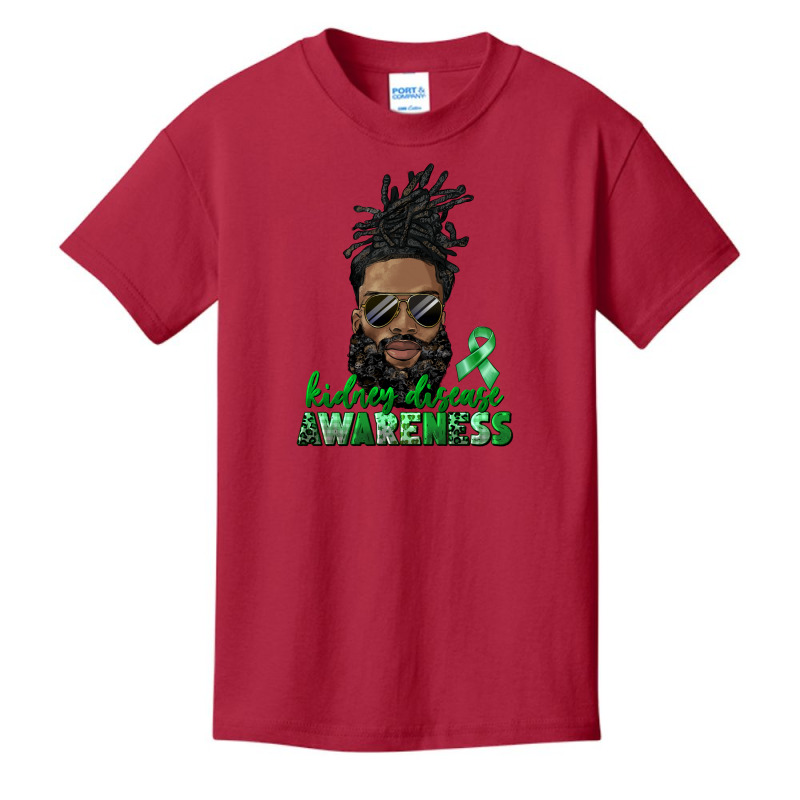 Kidney Disease Awareness Black Man With Locs Bun Basic Youth T-shirt | Artistshot