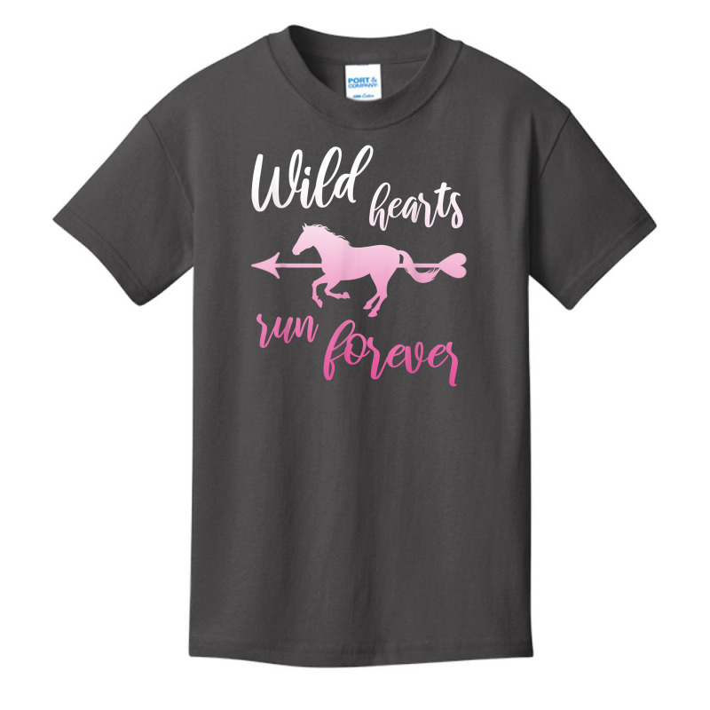 Wild Hearts Run For Ever Horse Girl Riding Horses T Shirt Basic Youth T-shirt by darrene68stu | Artistshot