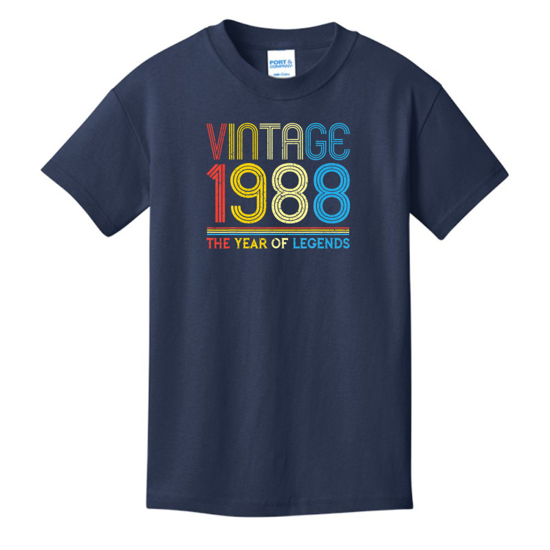 1988. Vintage 1988 Birthday Gifts For Legends Born Made 1988 Basic Youth T-shirt | Artistshot