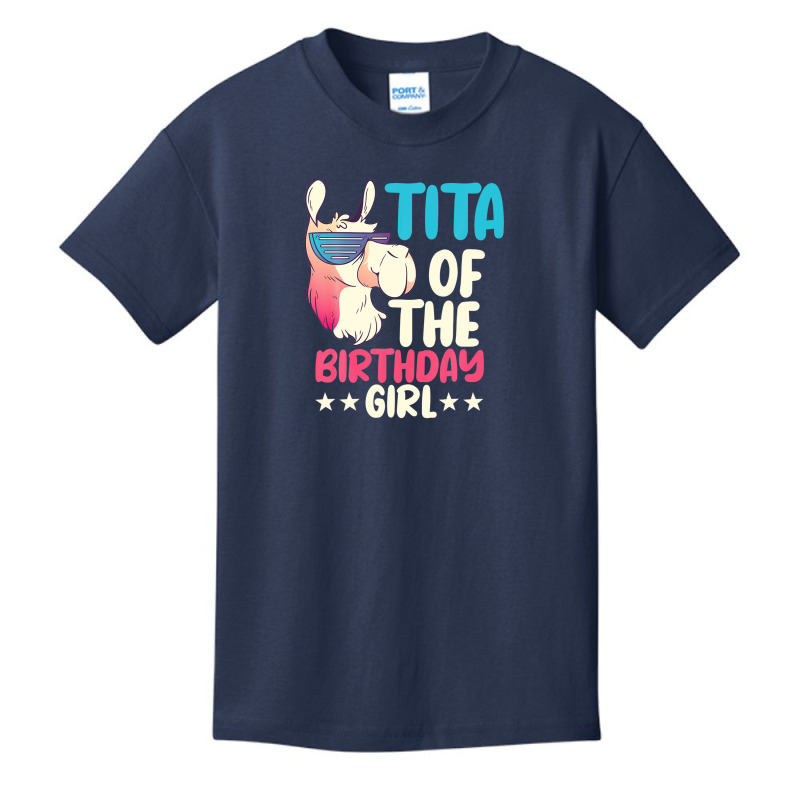 Tita Of The Birthday Girl Llama Bday Alpaca Party Basic Youth T-shirt | Artistshot