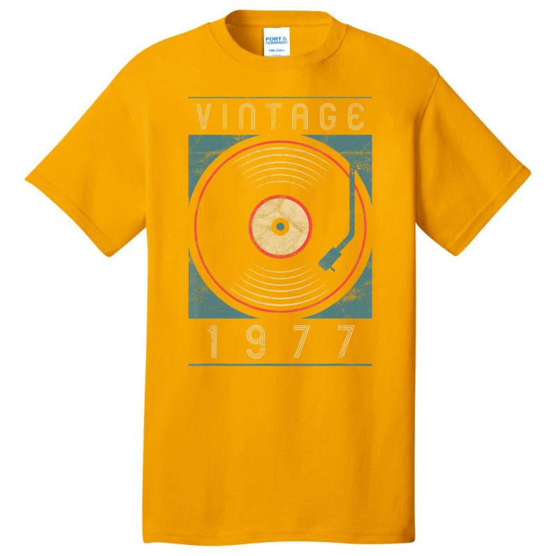 Limited Edition Vintage 1977 Birthday Vinyl Retro Turntable Dj Basic T-shirt by haodinhvan1 | Artistshot