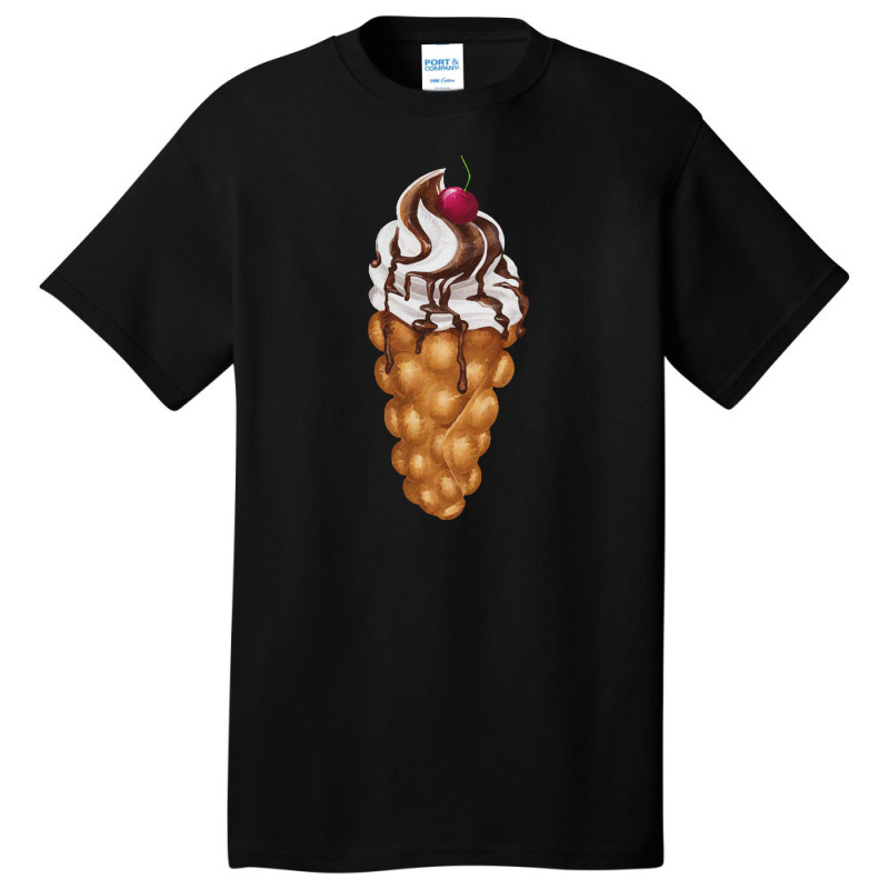 Bubble Waffle Ice Cream,egg Bubble Waffle Vanilla Ice Cream Basic T-shirt by tomjerrycrush39 | Artistshot