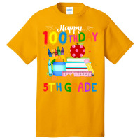 Happy 100th Day Of 5th Grade Teacher 100 Days Of School Boys Stars Basic T-shirt | Artistshot