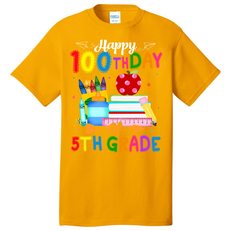 Happy 100th Day Of 5th Grade Teacher 100 Days Of School Boys Stars Basic T-shirt | Artistshot