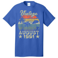 28th Birthday Gift Vintage 28 Years Old August 1991 S Basic T-shirt | Artistshot