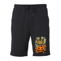 Angry Cat At Night Fleece Short | Artistshot