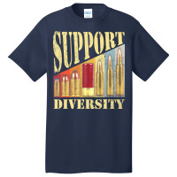 Support Diversity Gun Bullets Veteran Soldier Vintage Girl Basic T-shirt | Artistshot