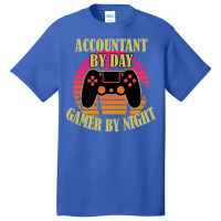 Accountant By Day Gamer By Night 70s Basic T-shirt | Artistshot