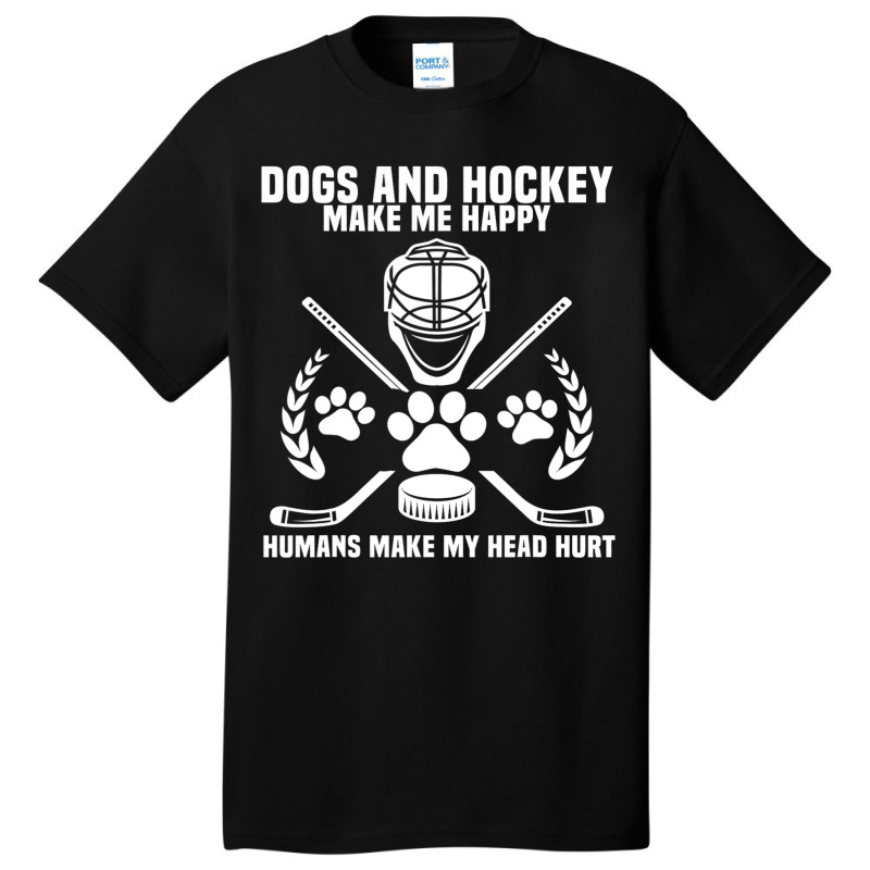 Hockey Makes Me Ice Hockey Happy Player Gift Penalty Box Basic T-shirt by AURRADILLARD | Artistshot