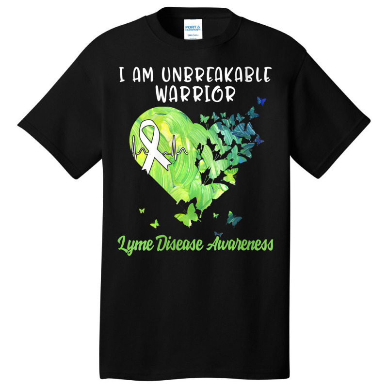 Womens Lyme Disease Tshirt Awareness Green Ribbon Warrior Women V Neck Basic T-shirt | Artistshot