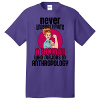 Never Underestimate Woman Anthropology Aesthetic Basic T-shirt | Artistshot