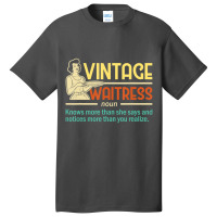 Vintage Waitress Waiter Restaurant Server Food Serving Basic T-shirt | Artistshot