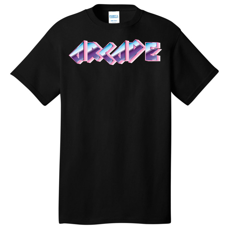 Arcade Neon Girl Basic T-shirt by tusuppelekc | Artistshot