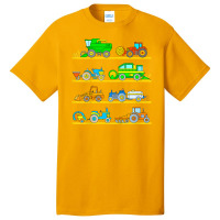 Kids Combine Harvester Farm Vehicles Tractor Boys Basic T-shirt | Artistshot