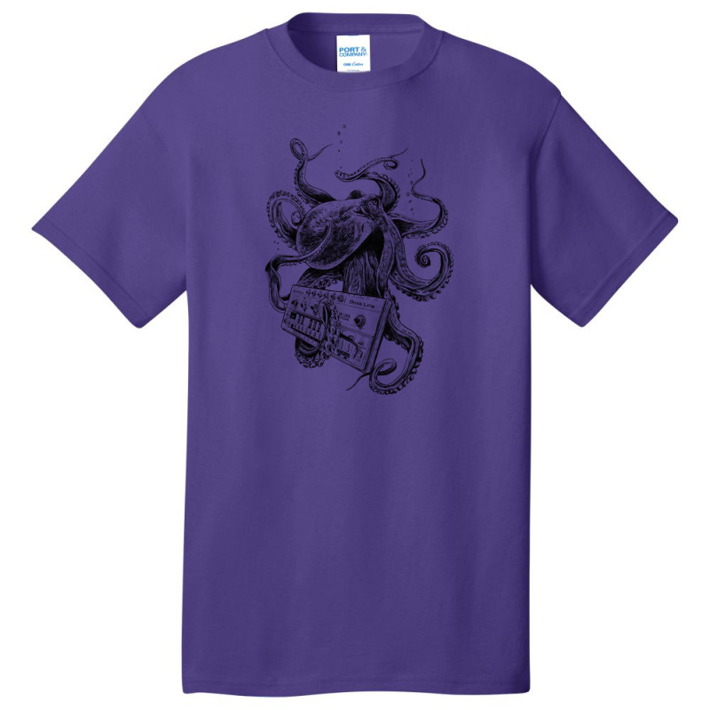 Kraken With Analog Synthesizer Basic T-shirt | Artistshot