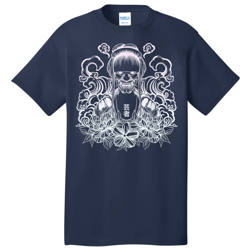 Samurai Warrior Geisha, Hannya Oni Mask Japan Anime T Shirt Basic T-shirt by pearleql2katnik | Artistshot