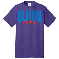 Oklahoma City Blueorangered Fun Simple & Basic Okc Minimal T Shirt Basic T-shirt | Artistshot