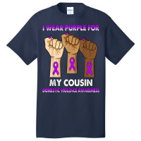 Silence Hand I Wear Purple For My Cousin Domestic Violence T Shirt Basic T-shirt | Artistshot