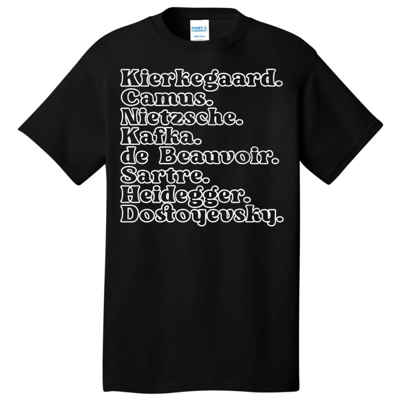 Kierkegaard Camus Nietzsche Kafka De Beauvoir Sartre Heidegger Dostoye Basic T-shirt | Artistshot