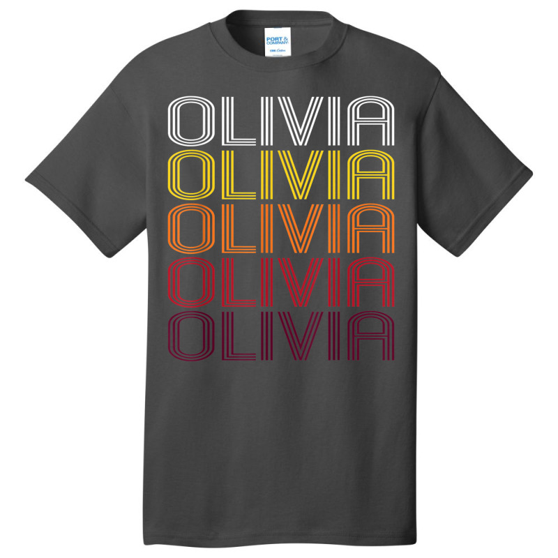 Olivia Retro Wordmark Pattern   Vintage Style T Shirt Basic T-shirt by choninzel | Artistshot