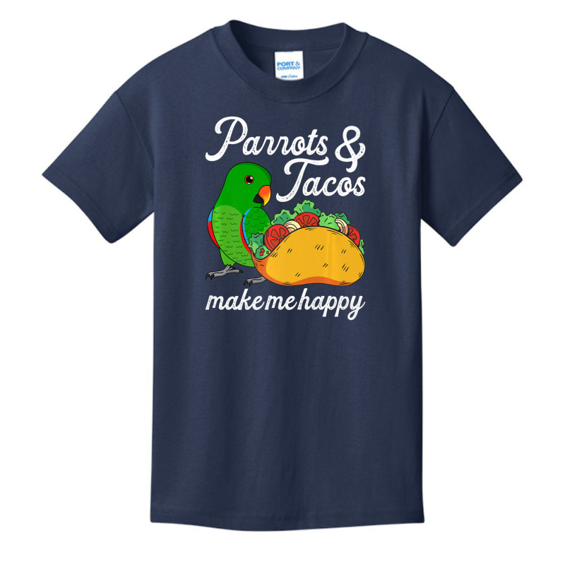 Parrots & Tacos I Kawaii Food I Male Eclectus Basic Youth T-shirt by namnguyen | Artistshot