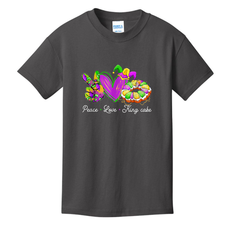 Peace Love King Cake Shirt A Mardi Gras Party Carnival T Shirt Basic Youth T-shirt | Artistshot