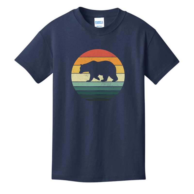 Trending Bear Sunset Retro Vintage 70s Funny Animal Wildlife Camping N Basic Youth T-shirt | Artistshot