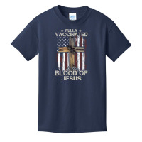 Christian Usa Flag Fully Vaccinated By The Blood Of Jesus Long Sleeve Basic Youth T-shirt | Artistshot