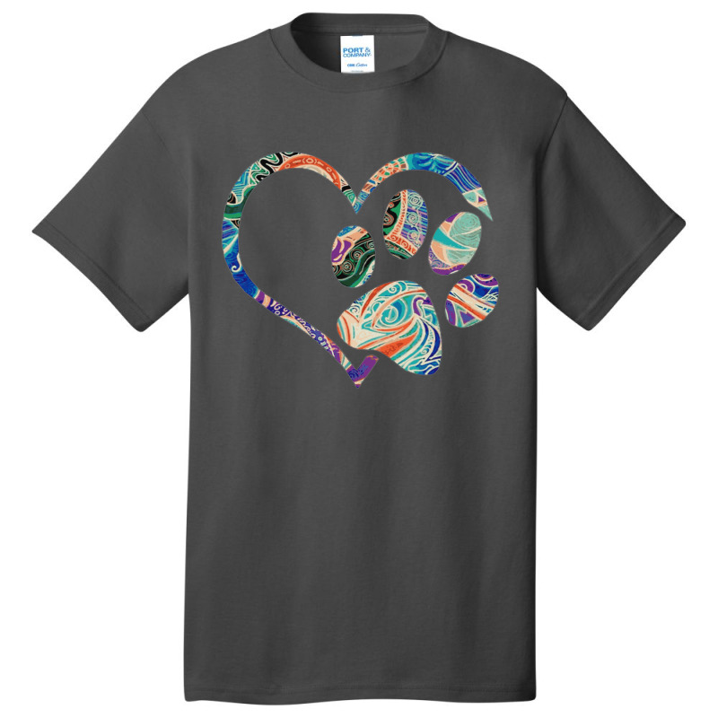 Pawprint Tie Dye Rainbow Inspired Dog Paw Print Gift Classic Basic T-shirt | Artistshot