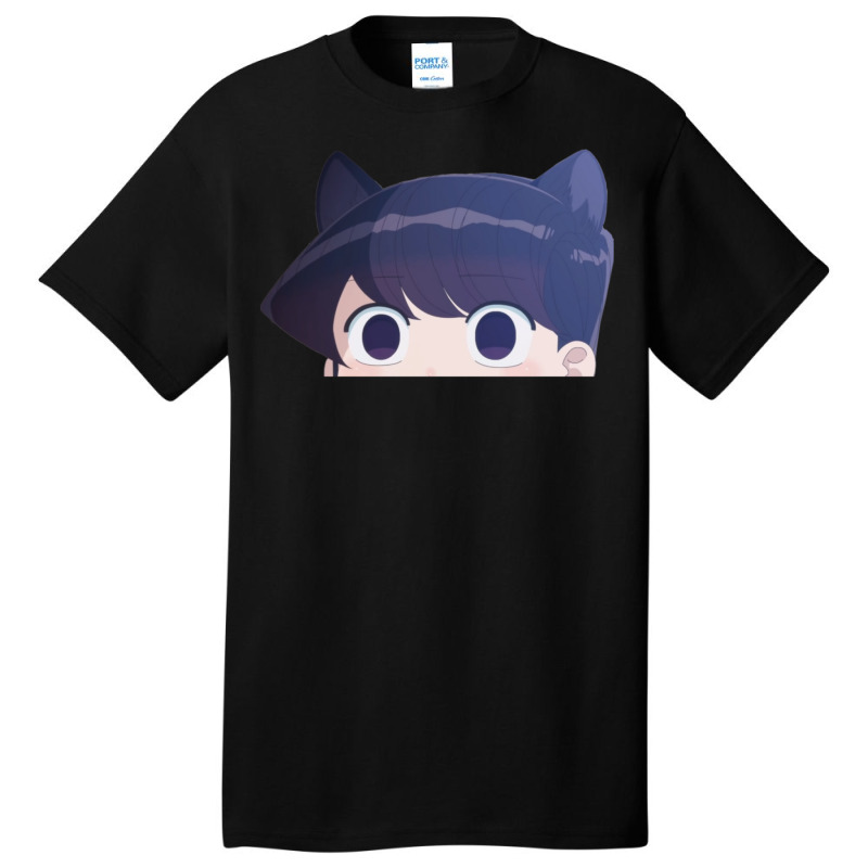 Komi-san Cat Ears Peeker Basic T-shirt by JohnLoechler | Artistshot