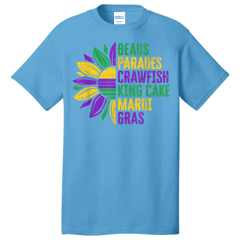 Beads Parades Crawfish King Cake Mardi Gras Flower Festival T Shirt Basic T-shirt by mal1o2poncio | Artistshot