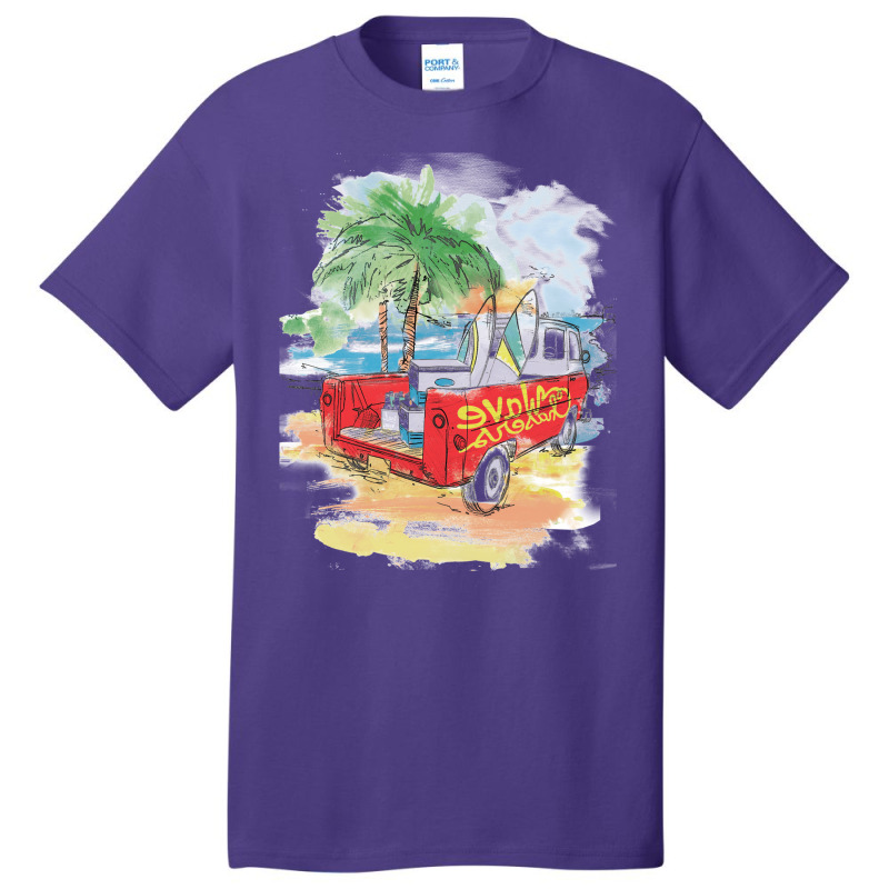 Beach Car Sunset Basic T-shirt | Artistshot