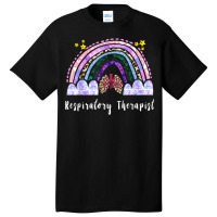 Respiratory Therapist Rainbow Lung Leopard Therapy Basic T-shirt | Artistshot