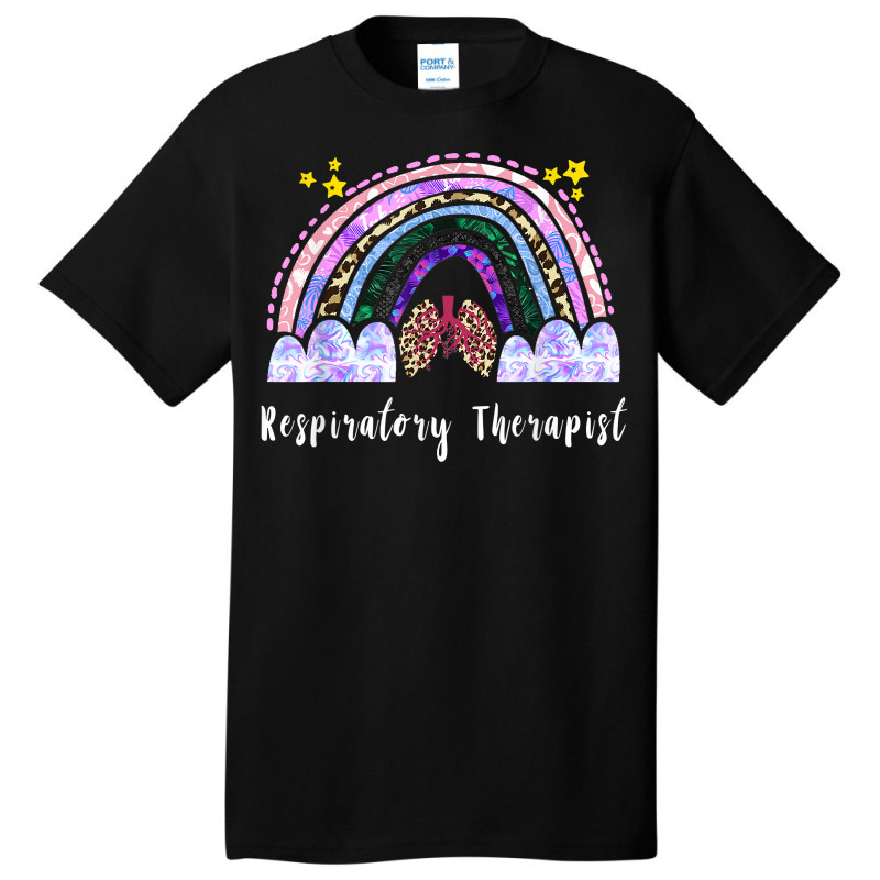 Respiratory Therapist Rainbow Lung Leopard Therapy Basic T-shirt | Artistshot